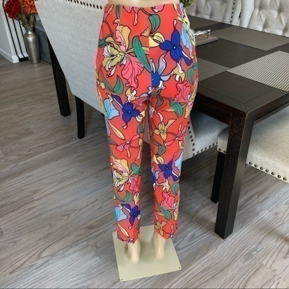 ๐ M. Mix colorful floral dress career pants 2 - Picture 3 of 12